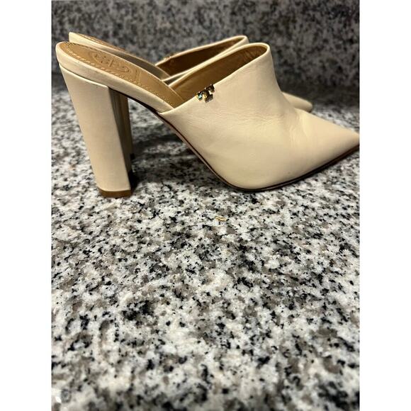 Tory Burch Cream Heeled Mules - Picture 4 of 8